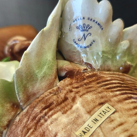 Vintage Capodimonte Ceramic Floral Basket – Italy - Picture 3 of 12